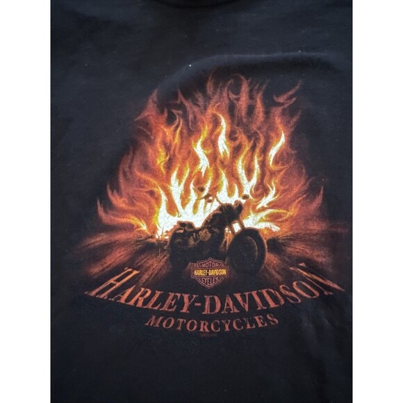 Vintage Harley-Davidson Shirt Youth 10/12 Flame Orlando Motorcycle Tee Black - Picture 2 of 7